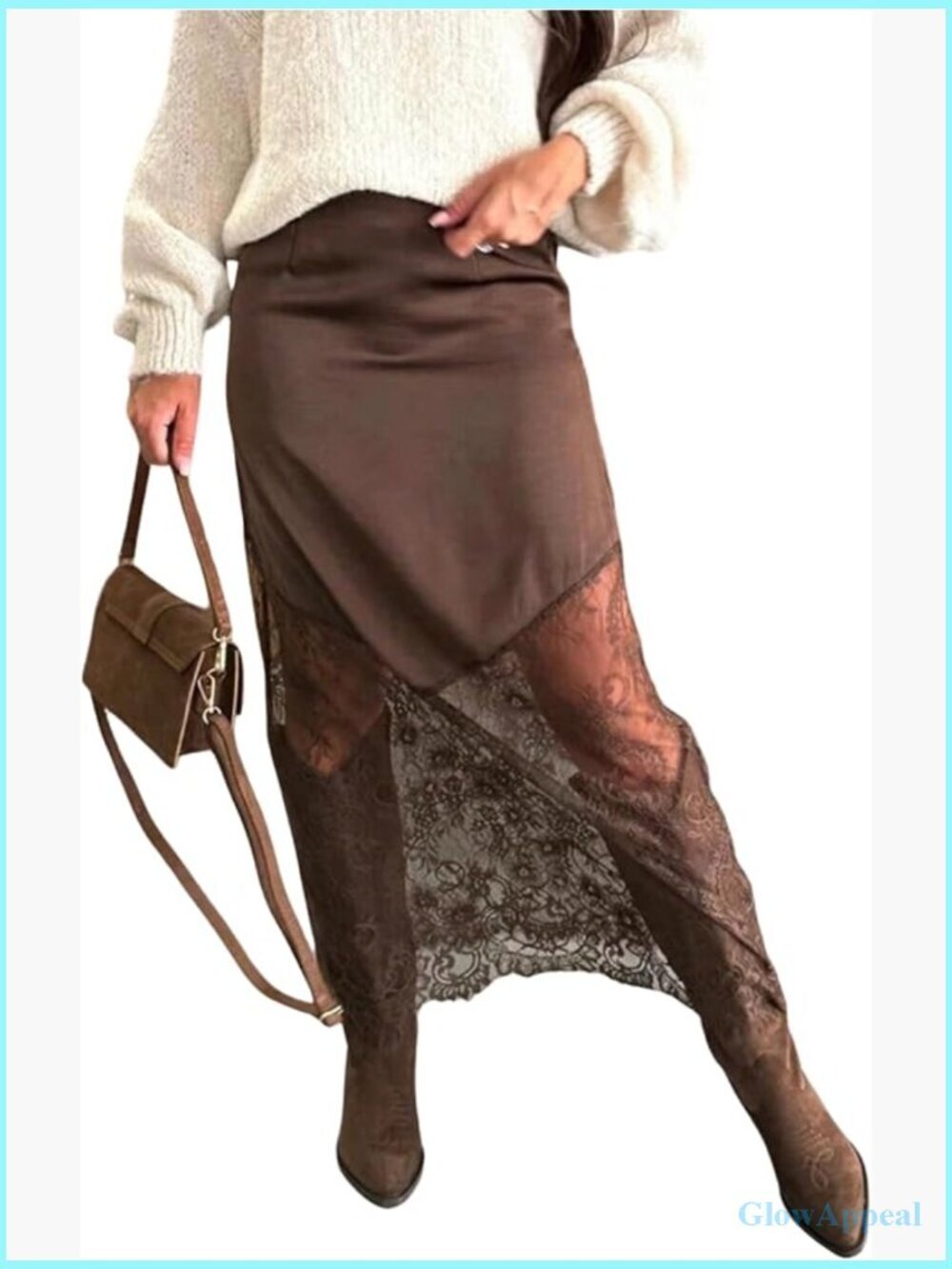 High Waisted Lace Patchwork Western Concert Party Skirt